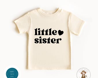 Little Sister Retro Kids Shirt | Little Sister Baby Onesie® | Custom Sister Tshirt | Cute Sister Onesie®