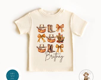 Coquette Personalized Cowgirl Bows Kids Tshirt | Custom Girls Halloween Tshirt | Custom Girly Fall Shirt