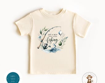 Just a Boy who Loves Fishing Kids Shirt | Cute Fishing Baby Onesie® | Cute Boys Shirt | Custom Kids Fishing Sweatshirt