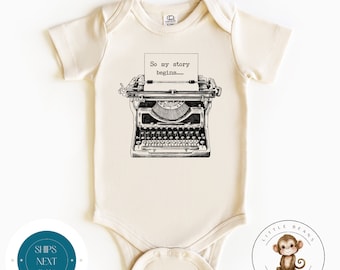 So My Story Begins Natural Onesie® | Cute Baby Onesie® | Baby Shower Gift | Annoucement Onesie®
