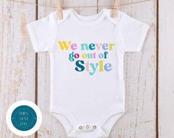 Never Go Out of Style Color Baby Onesie® | Retro Onesie® | Custom Baby Bodysuit | Baby Shower Gift