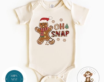 Oh Snap Christmas Baby Onesie® | Custom Gingerbread Tshirt | Cute Christmas Baby Gift | Holiday Baby Gift