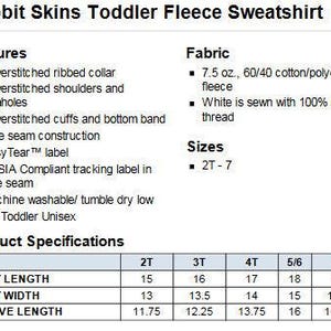 rabbit skins toddler fleece sweatshirt