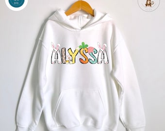 Personalized Name Easter Hoodie | Custom Easter Kids Sweatshirt | Custom Easter Name Sweater | Easter Bunny Gift