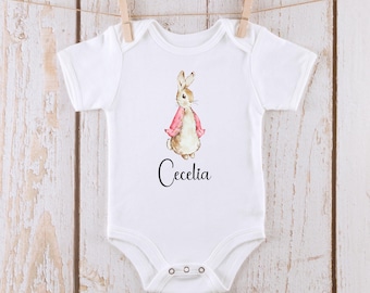 Peter Rabbit Girl Personalized Name Baby Onesie® | Easter Kids Tshirt | Custom Kids Sweatshirt