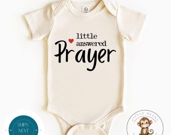 Little Answered Prayer Baby Onesie® | NICU Kids Tshirt | Baby Shower Gift | New Parent Gift | Natural Onesie®