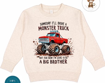 Big Truck Big Brother Sweatshirt | Big Brother Boys Funny Tshirt | Announcement Brother Baby Onesie®