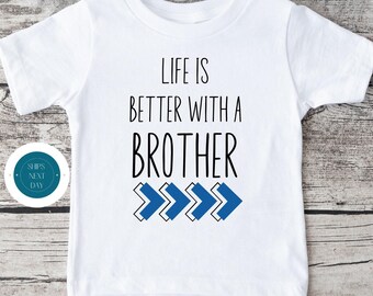 Life is Better With A Brother Kids Tshirt | Cute Baby Onesie® | Little Brother Tshirt | New Brother Gift
