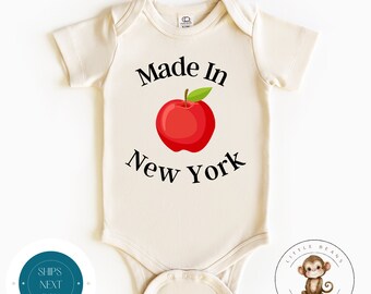Made in New York Natural Onesie® | State Baby Onesie® | Cute Baby Shower Gift | Long Distance Baby Gift