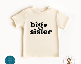 Big Sister Retro Kids Shirt | Big Sister  Baby Onesie® | Custom Sister Tshirt | Cute Sister Onesie®