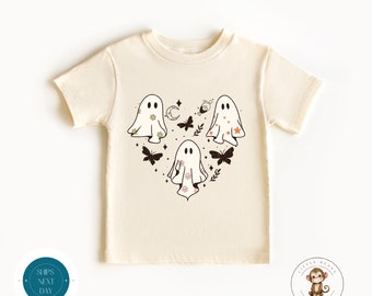 Ghost Butterfly Potion Heart Kids Tshirt | Custom Halloween Tshirt | Fun Retro Kids Halloween Sweatshirt