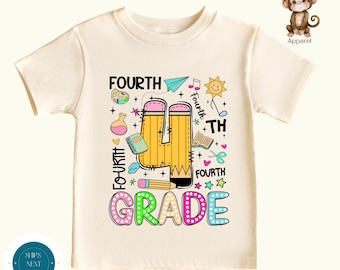 Fourth Grade Fun Pencil First Day of School Shirt | Unisex 4th Grade School Shirt | First Day Photos Shirt