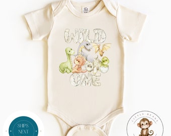 Wild One Birthday Dinosaur Baby Onesie® | Dino First Birthday Tee | First Birthday Onesie®