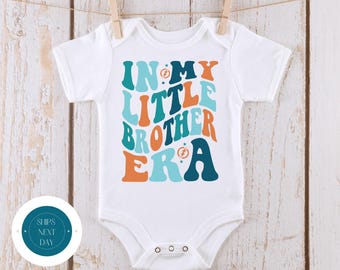 In My Little Brother Era Color Baby Onesie® | Little Brother Tshirt | Custom Baby Bodysuit | Little Brother Tee