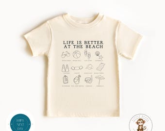 Life is Better at the Beach Kids Tshirt | Summer Baby Onesie® | Cute Baby Shower Gift | Vacation Theme Kids Shirt