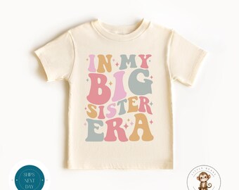 In My Big Sister Era Orange Pastels Kids Shirt | Big Sister Tshirt | Custom Cute Sister Onesie®