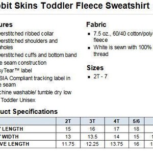 rabbit skins toddler fleece sweatshirt