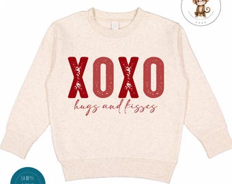 XO Hugs Kisses Valentine Kids Sweatshirt | Kids Custom Valentines Day Tshirt | Custom Valentines Baby Onesie® | Valentine Outfit