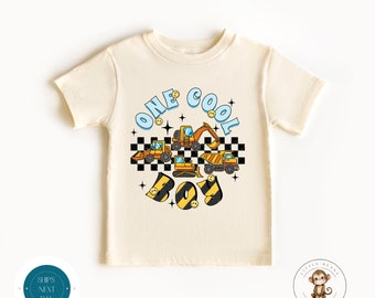 One Cool Boy Construction Baby Onesie® | Cute Boys Tee | Birthday Gift | Trucks Boy Shirt