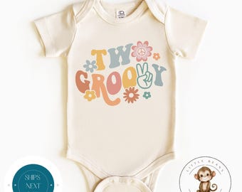 Two Groovy Birthday Baby Onesie® | Second Birthday Girl Tshirt | Cute Birthday Party Shirt