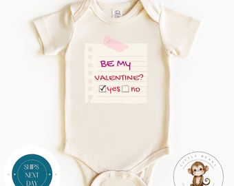Be My Valentine Baby Onesie® | Valentine Kids Tshirt | Custom Baby Bodysuit | Valentines Day Tee