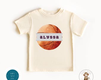 Basketball Girls Personalized Name Kids Tshirt | Cute Sports Baby Onesie® | Custom Gift for Kids | Basketball Kids Personalized Sweatshirt