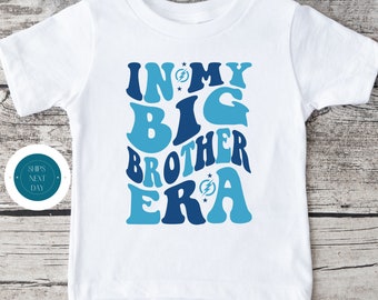 In My Big Brother Era Blue Kids Tshirt | Big Brother Tshirt | Brother Custom Onesie® | Big Brother Tee