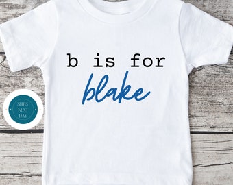 Initial Name Blue Kids Tshirt | Custom Kids Tshirt | Personalized Custom Tshirt