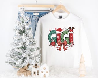 Gigi Christmas Holiday Sweatshirt | Gigi Christmas Tshirt | Cute Trendy Youth through Adult Sweatshirt