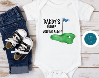 Daddys Future Golfing Buddy Onesie® | Cute Funny Onesie® | Baby Shower Gift | Golf Tee Onesie®