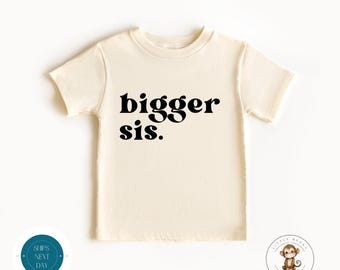 Bigger Sis Retro Kids Shirt | Bigger Sister Baby Onesie® | Custom Sister Tshirt | Cute Sister Onesie®
