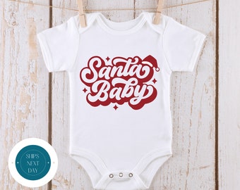 Santa Baby Holiday Baby Onesie® | Cute Christmas Onesie® | Holiday Kids Tshirt | Custom Baby Bodysuit
