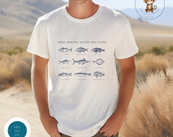 Gone Fishing Catch You Later Mens T-Shirt | Fathers Day Shirt | Gift for Dad | Dads Birthday