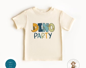 Dino Party Birthday Kids Shirt | Custom Personalized Dinosaur Baby Onesie®  |  Birthday Party Shirt