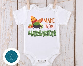 Made from Margaritas Custom Baby Onesie® | Custom Kids Tshirt | Cute Funny Onesie® | Baby Shower Gift