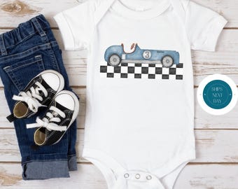 Race Car Third Birthday Baby Onesie® | Custom Baby Onesie® | Personalized Birthday Onesie® | Race Car Kids Tshirt