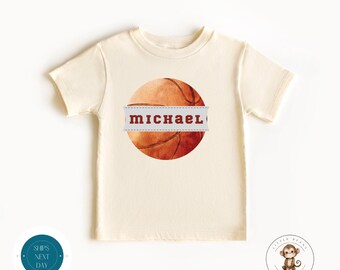 Basketball Boys Name Personalized Kids Tshirt | Cute Sports Baby Onesie® | Custom Gift for Kids | Basketball Kids Personalized Sweatshirt