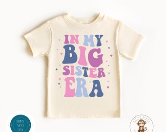 In My Big Sister Era Pink Purple Kids Tshirt | Big Sister Baby Onesie® | Custom Baby Bodysuit | Cute Sister Onesie®