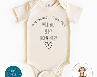 Custom Name Godparent Baby Onesie® | Godparent Kids Tshirt | Godparent Reveal Onesie®