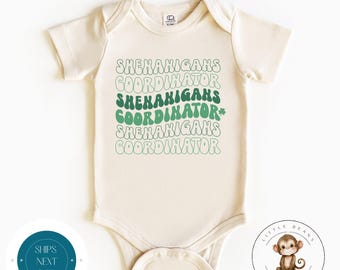 St Patricks Day Shenanigans Coordinator Baby Onesie® | Custom St Pats Kids Tshirt | Kids Irish Sweatshirt
