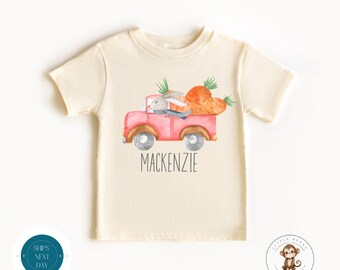 Bunny Truck Name Kids Tshirt | Personalized Easter Tee | Baby Easter Onesie® | Baby Easter Gift