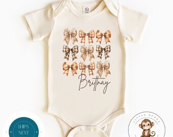 Coquette Personalized Fall Bows Baby Onesie® | Custom Girls Fall Tshirt | Custom Girly Fall Shirt