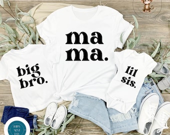 Mama Little Brother Sister Matching Shirts | Mom Custom Kids Shirts | Mothers Day Gift | Gift for Her | New Mom