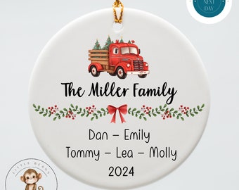Family Names Year Personalized Christmas Ornament | Yearly Name Ornament Gift | Keepsake Holiday Ornament