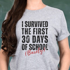 Funny distressed teacher meme shirt for women, I survived school staff teacher appreciation hilarious educator gift, Sarcastic grunge tshirt