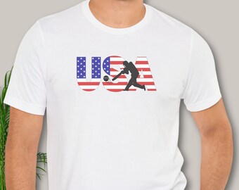 USA Cricket sports fan tshirt, Men or Women cricket shirt, Fathers Day summer sports and fitness outfit, Cricket Tournament summer crewneck