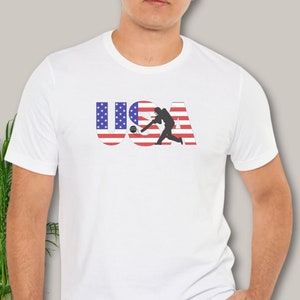 USA Cricket sports fan tshirt, Men or Women cricket shirt, Fathers Day summer sports and fitness outfit, Cricket Tournament summer crewneck