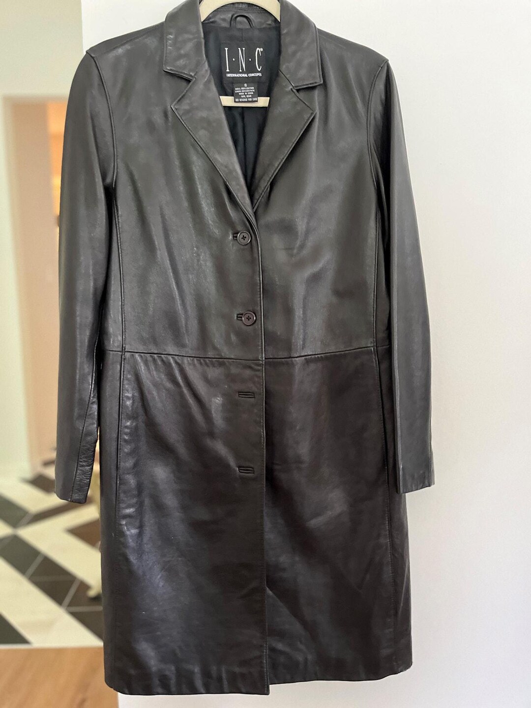 INC International Concepts Women's Belted Ponte-Knit Coat Black Size Extra Large