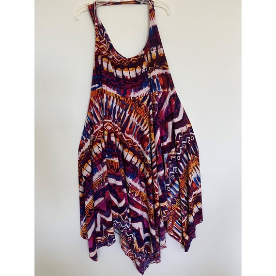 Cupio Women s Vibrant Patterned Halter Stretchy Midi Dress sundress l 14 Etsy