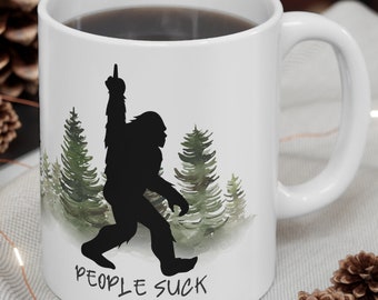 Sasquatch Mug Bigfoot Coffee Cup Yeti Gift For Dad Father's day Camping Outdoors Hiking Forest Funny RV Camp decor for campfire fun present